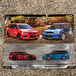 Hot Wheels Mitsubishi Lancer and Subaru Forester Set